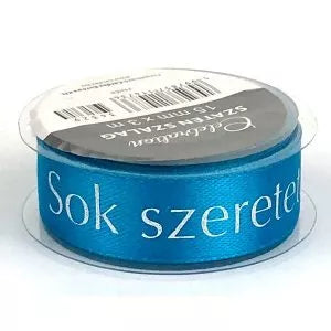 türkizkék szatén szalag
