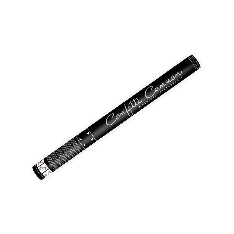 Konfetti ágyú - ezüst szalagokkal, 60 cm