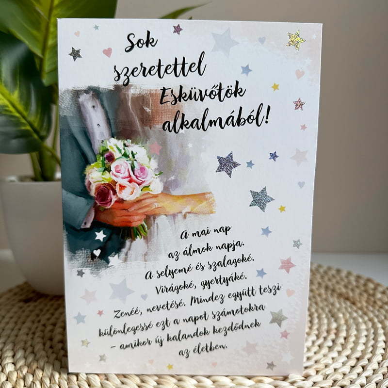 Csillagos esküvői képeslap