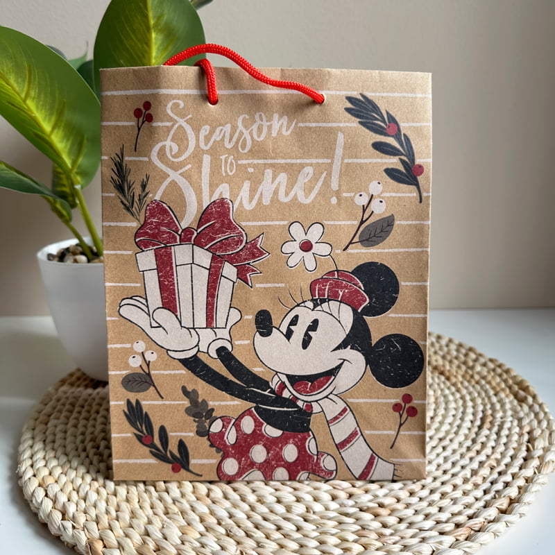 Minnie egeres karácsonyi tasak - környezetbarát