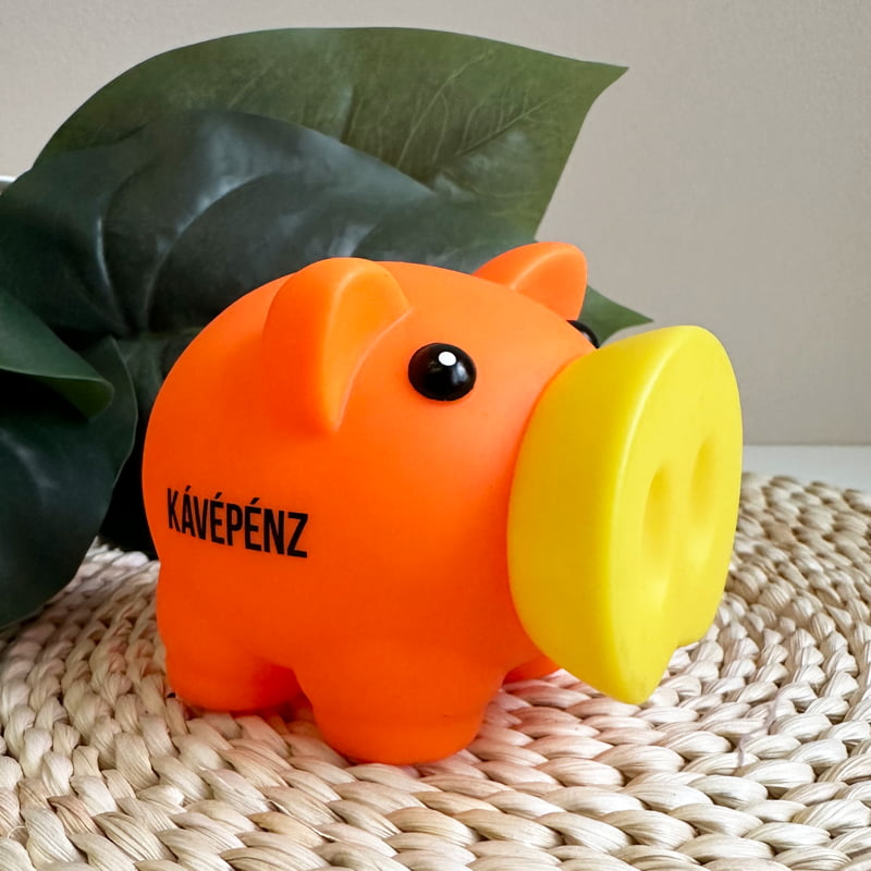 Kávépénz feliratos malacpersely