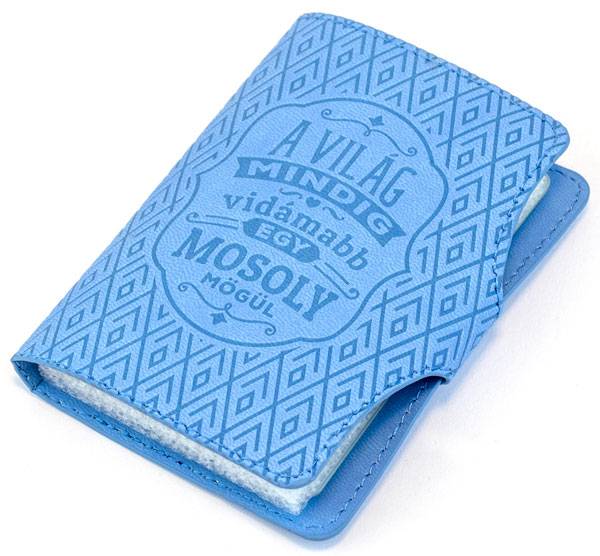 Kártyatartó kék színben, motiváló felirattal