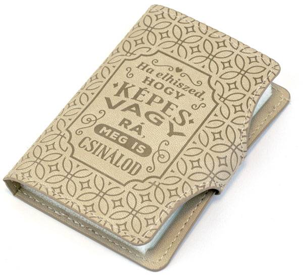 Irat tartó barna színben, szép és motiváló felirattal