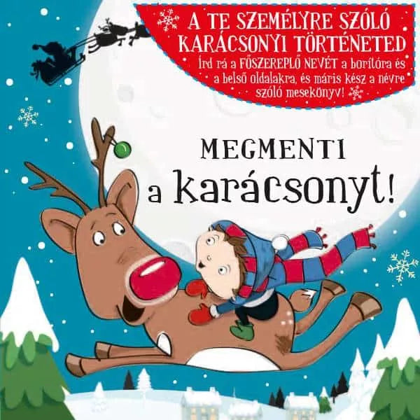 Személyre szóló mesekönyv, rénszarvasos - fiúknak