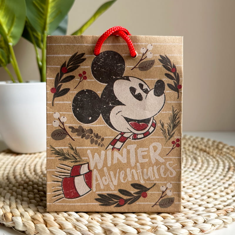 Mickey egeres karácsonyi tasak- környezetbarát