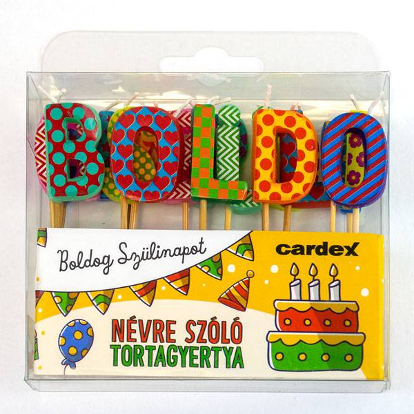 Szülinapi gyertya- Boldog szülinapot felirat tortára