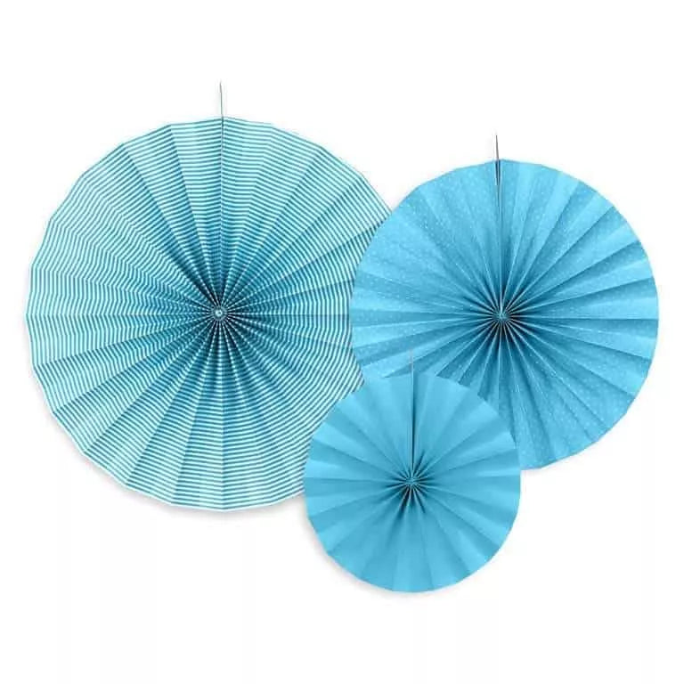 Világoskék dekorációs rozetták 3 db