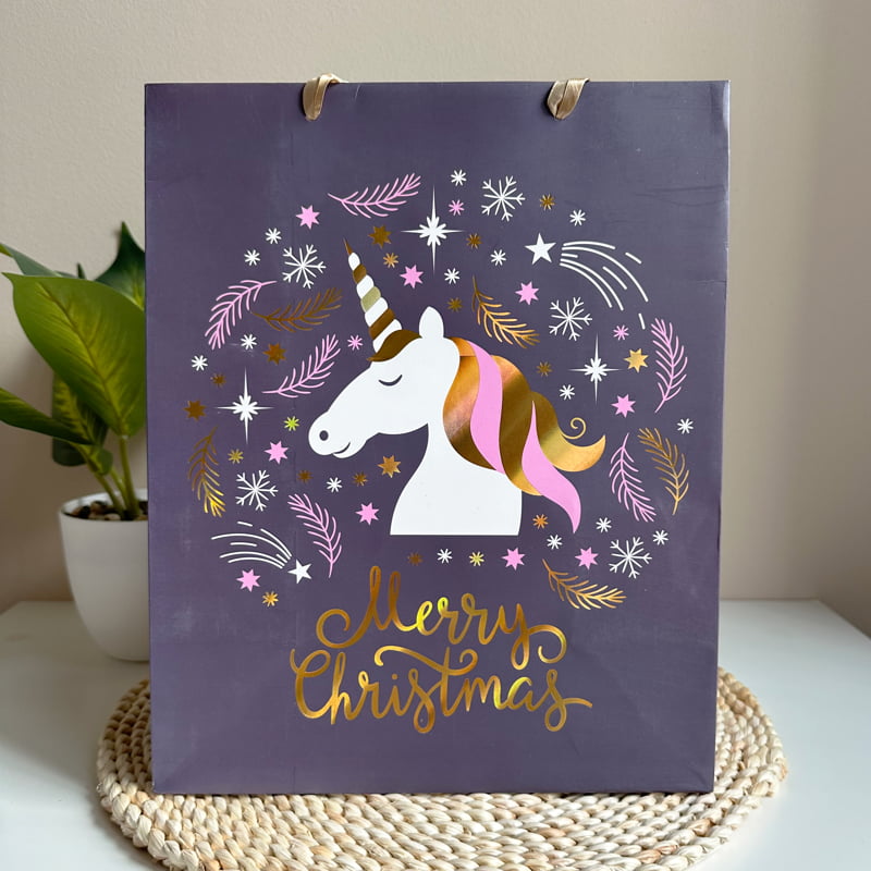 Unikornisos karácsonyi dísztasak