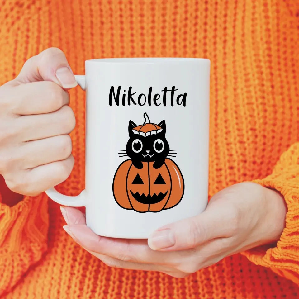 Cicás, töklámpásos bögre - saját névvel