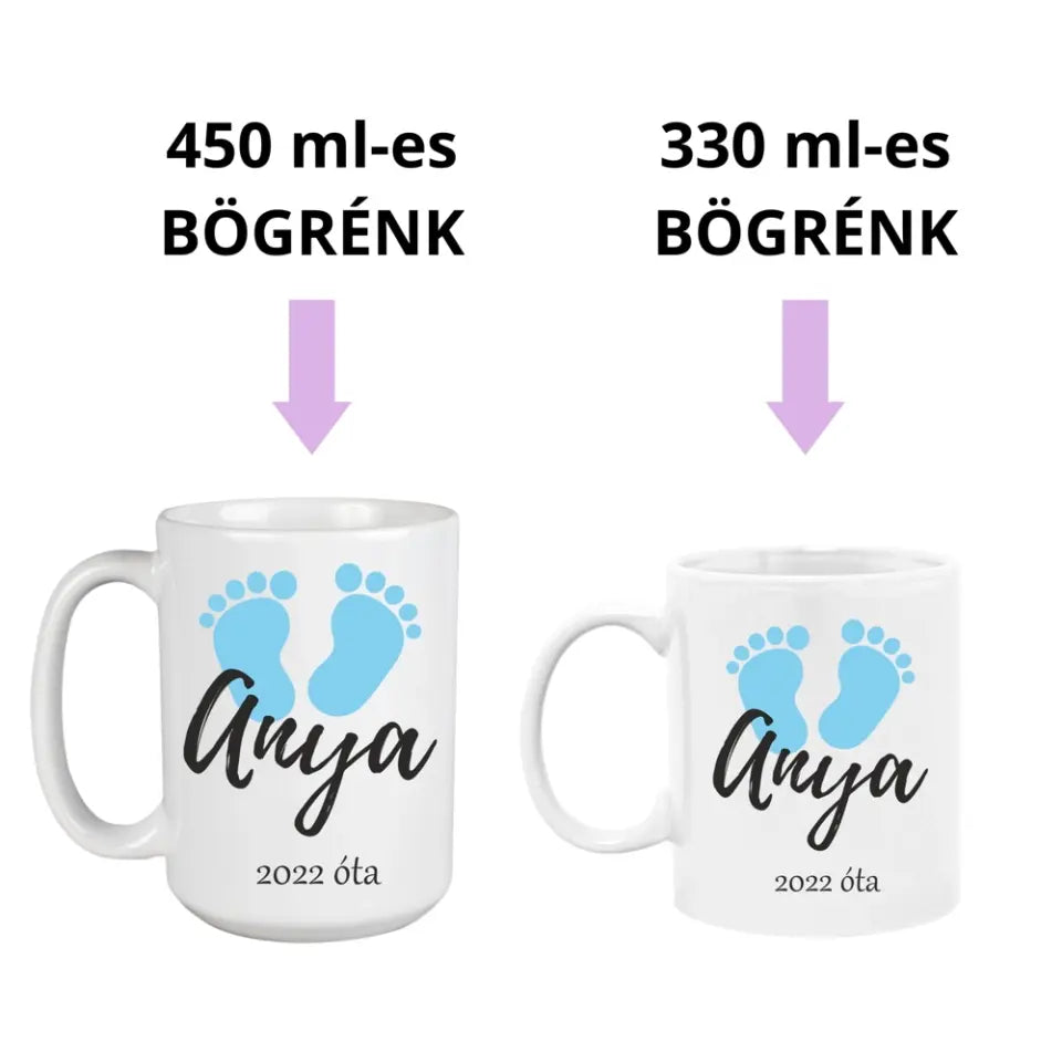 Anya vagyok - babalábas bögre anyáknak 2 méretben