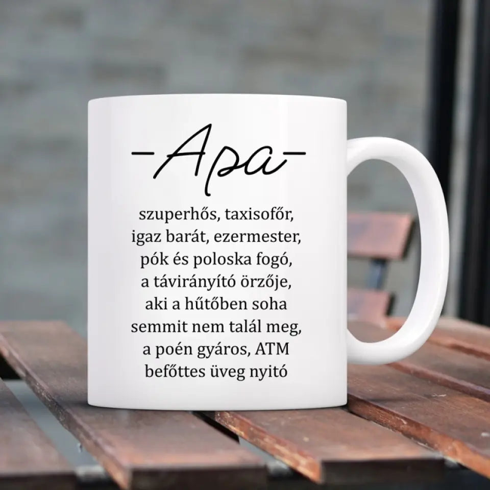 Apa tulajdonságai - bögre apáknak