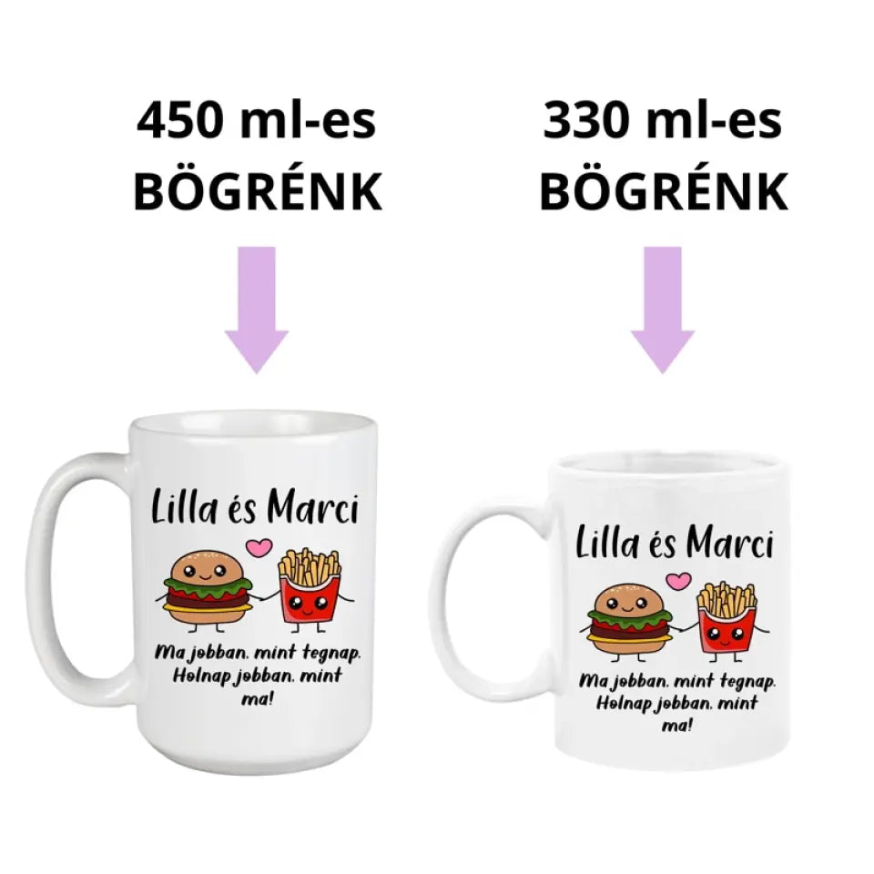 Hambi és krumpli - pároknak szóló bögre 2 méretben