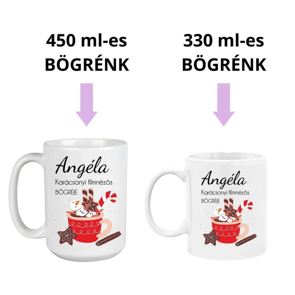 Karácsonyi filmnézős bögre 2 méretben