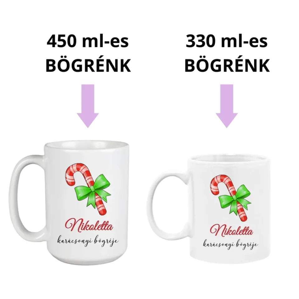 Neves karácsonyi bögre 2 méretben