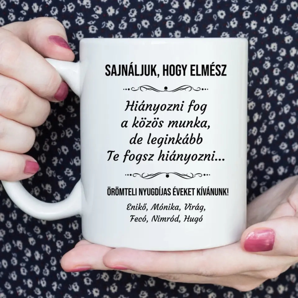 Nyugdíjas ajándék nőknek - búcsúztató kerámia bögre