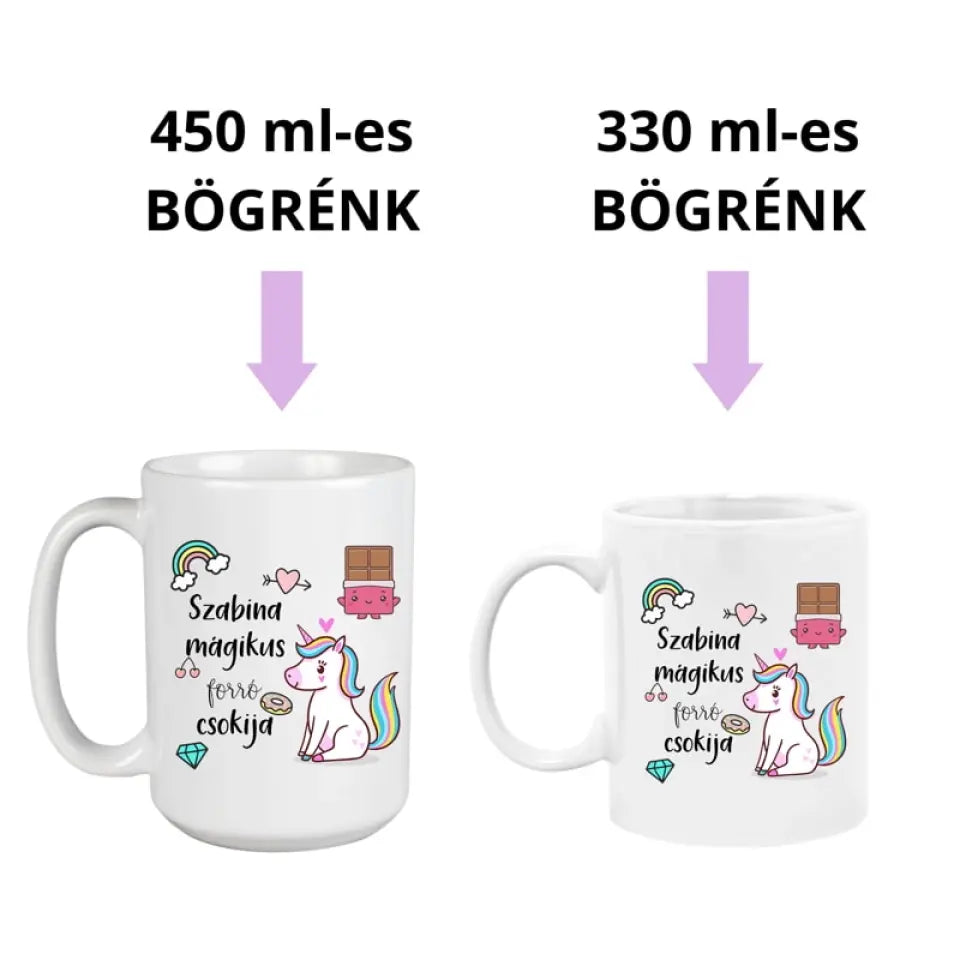 Unikornisos bögre 2 méretben