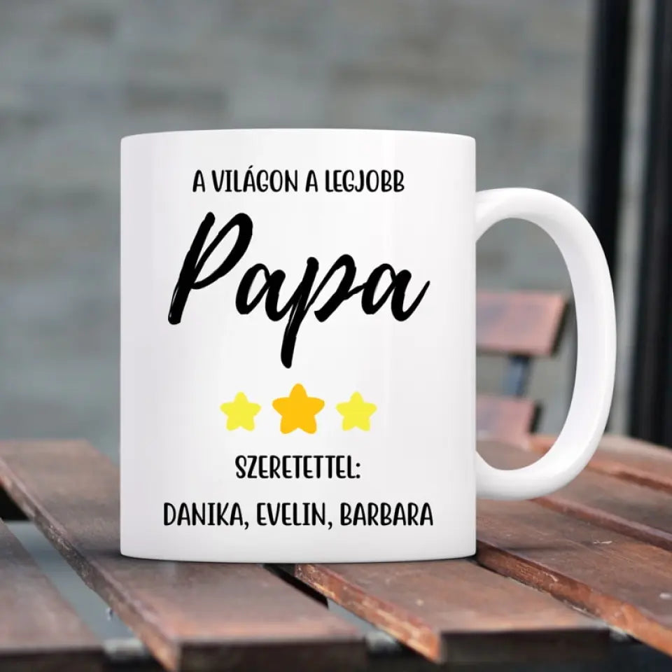 Apák napi bögre papáknak, az unokák nevében