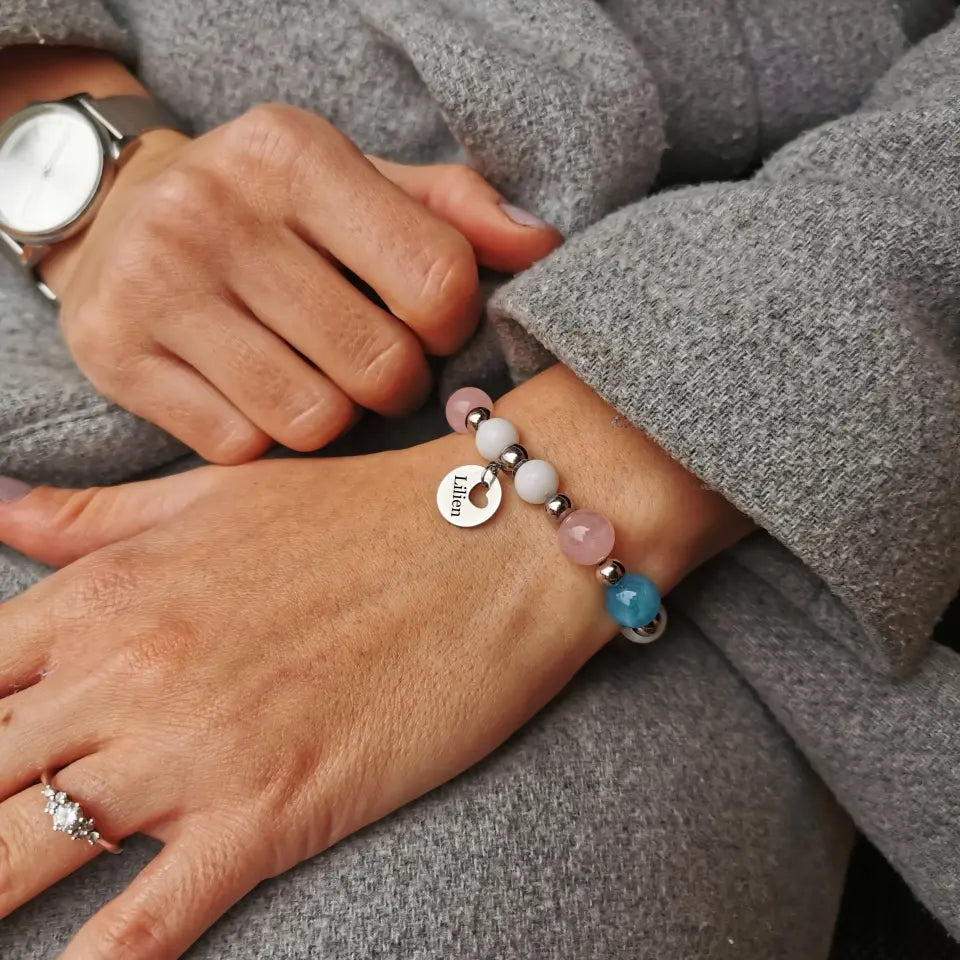 Édes álom ásványkarkötő - csináld magad ékszer, gravírozással