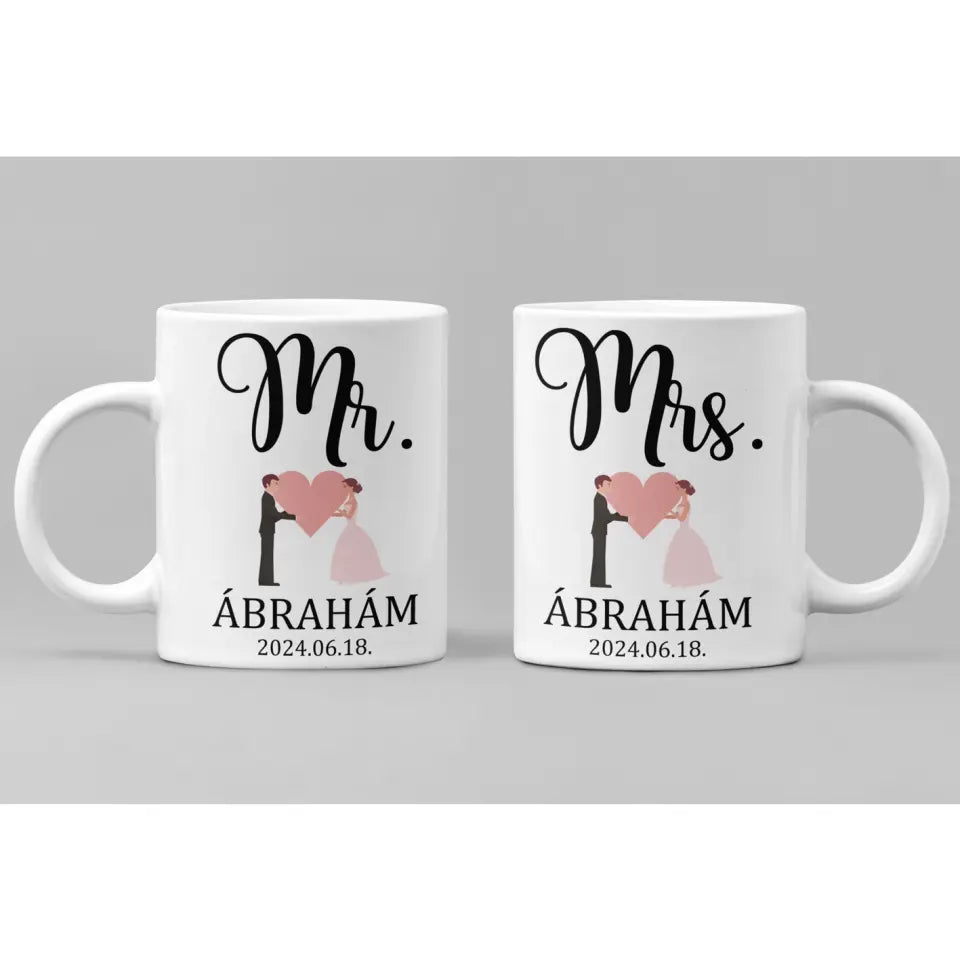 Mr. és Mrs. bögre pár – esküvői ajándék ötlet