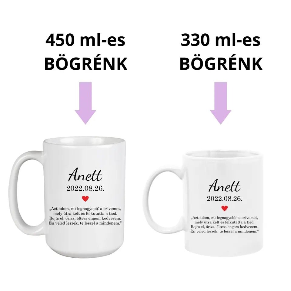 Első házassági évfordulós ajándék – bögre