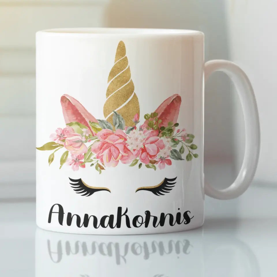 Egyedi unikornisos bögre - saját névvel