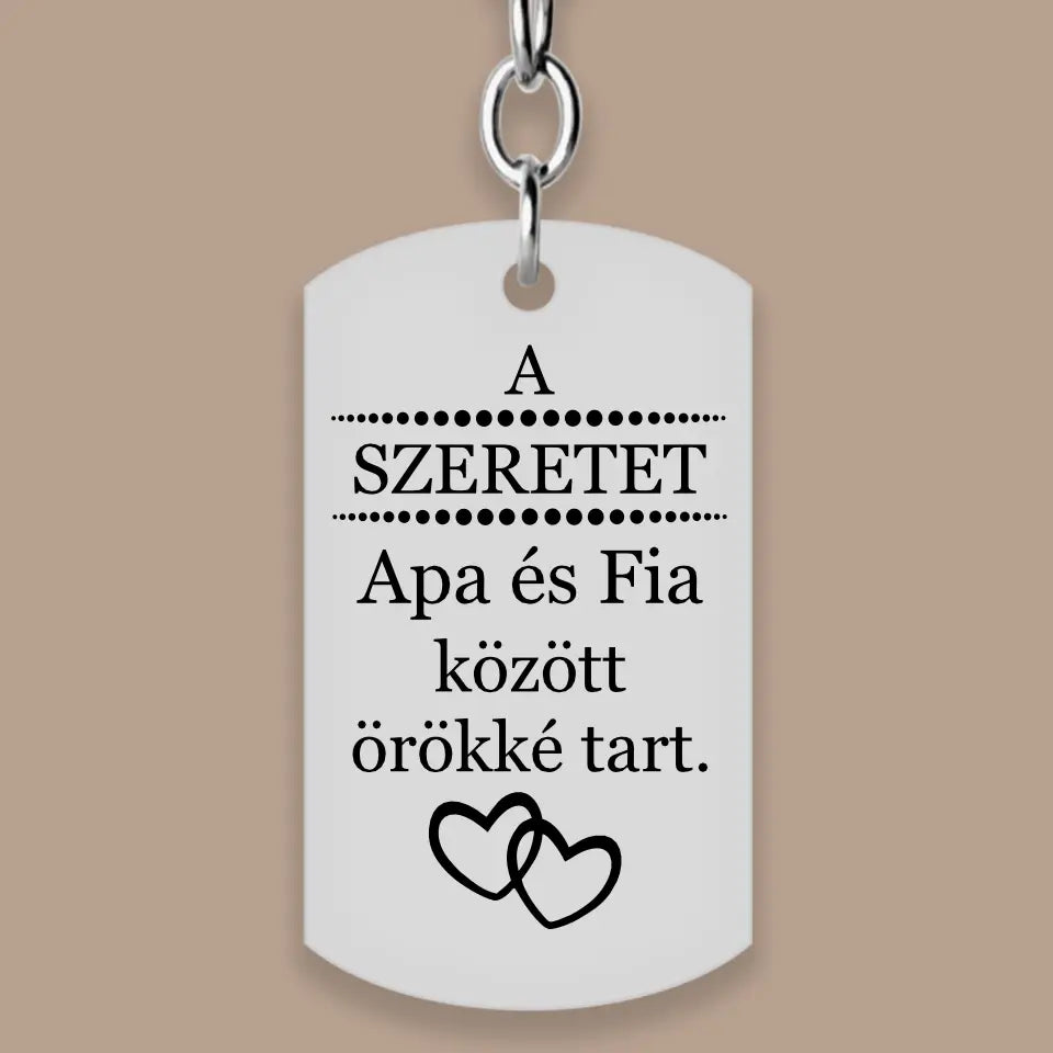 Apa fia ajándék kulcstartó
