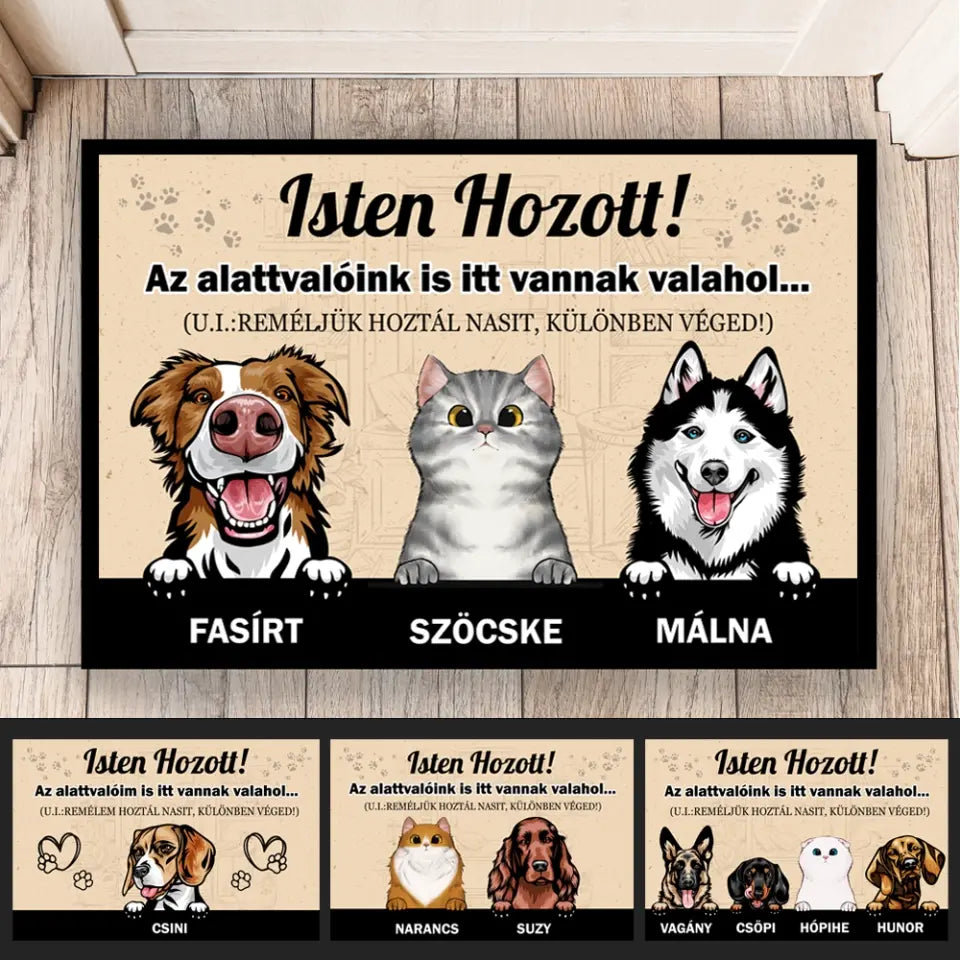 Vicces, kiskedvences lábtörlő - személyre szabható