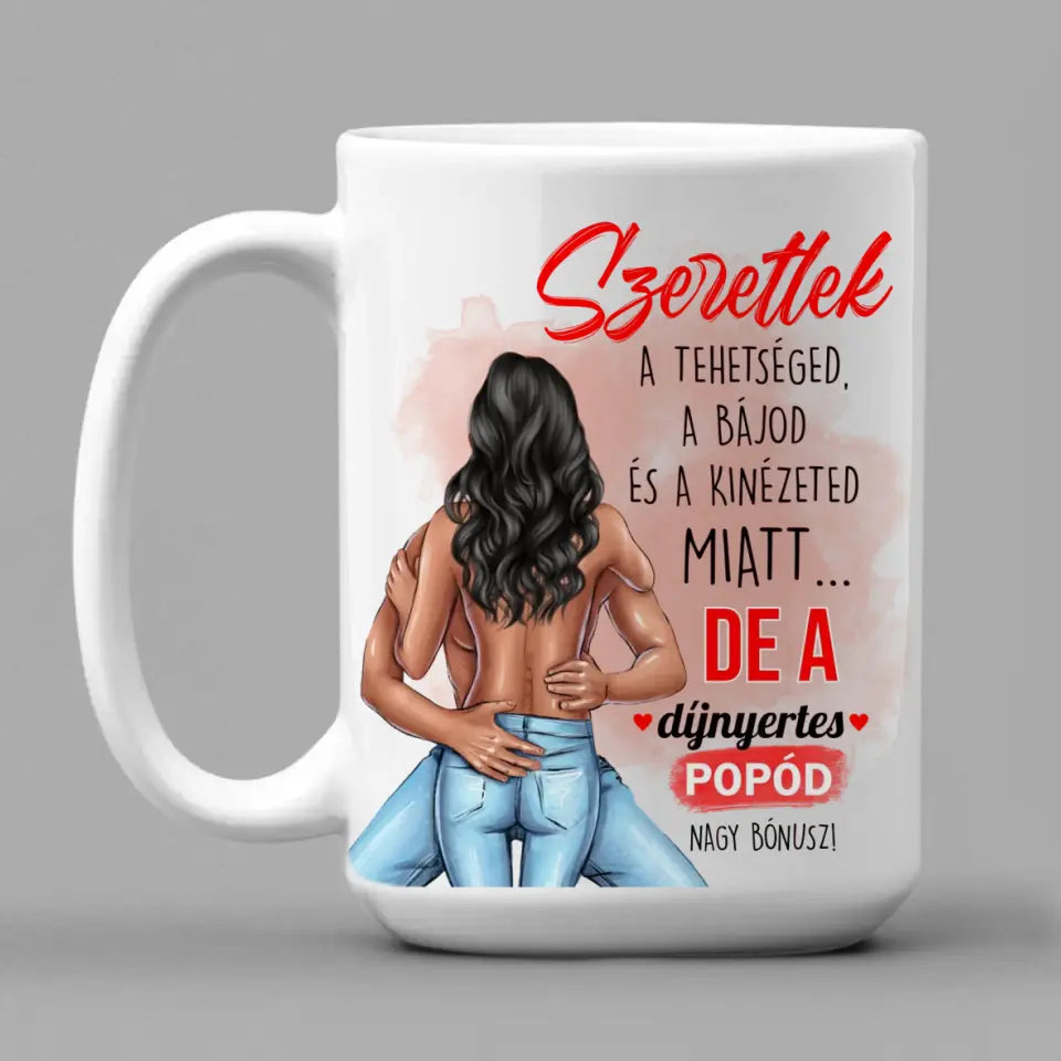 Popós bögre lányoknak - Valentin napra 2 méretben