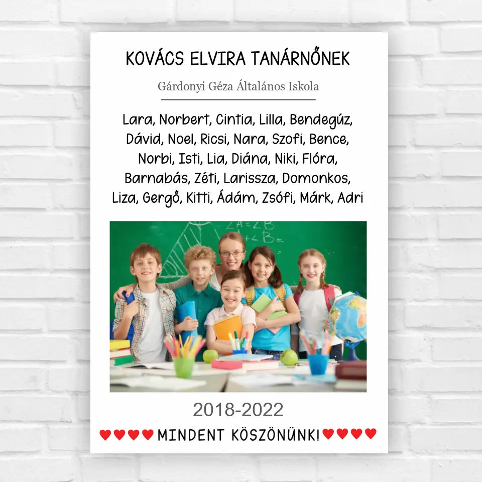 Ajándék kép tanároknak ballagásra