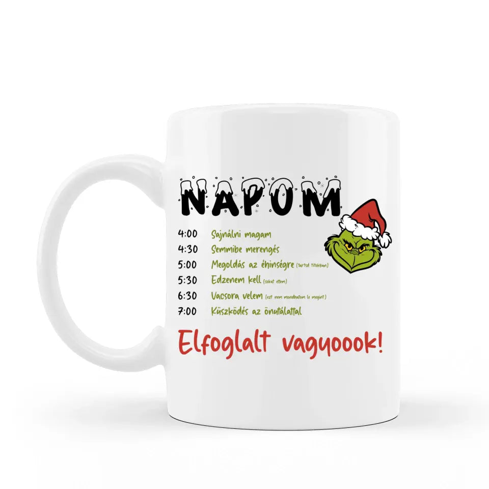 Grincses ajándék bögre karácsonyra