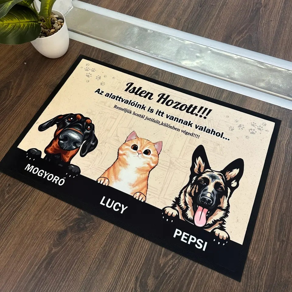 Vicces, kiskedvences lábtörlő - személyre szabható