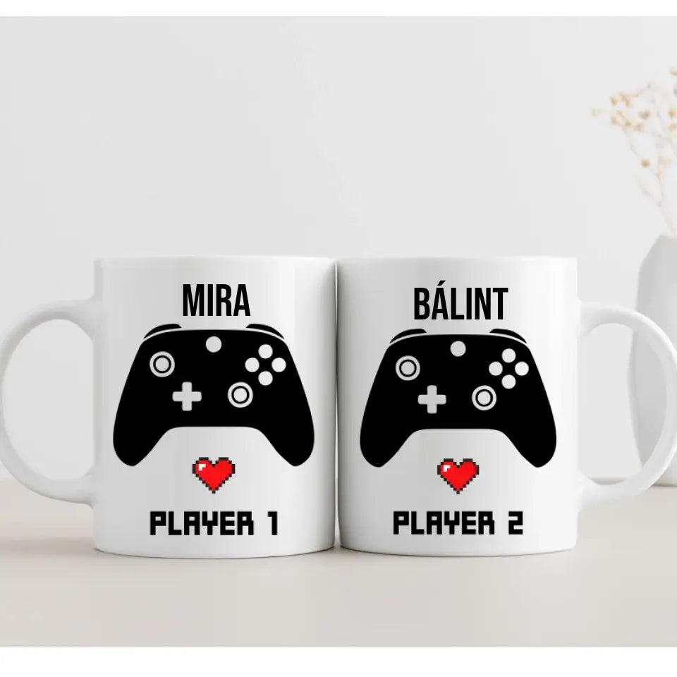 Gamer bögre pároknak, szerelmes ajándék