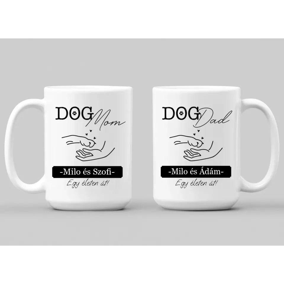 Egyedi, páros bögre - kutyás gazdiknak páros ajándék