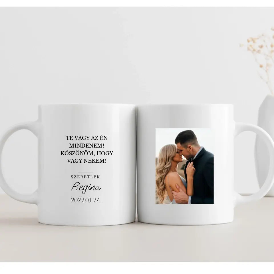 Egyedi fényképes bögre pároknak, szerelmes ajándék