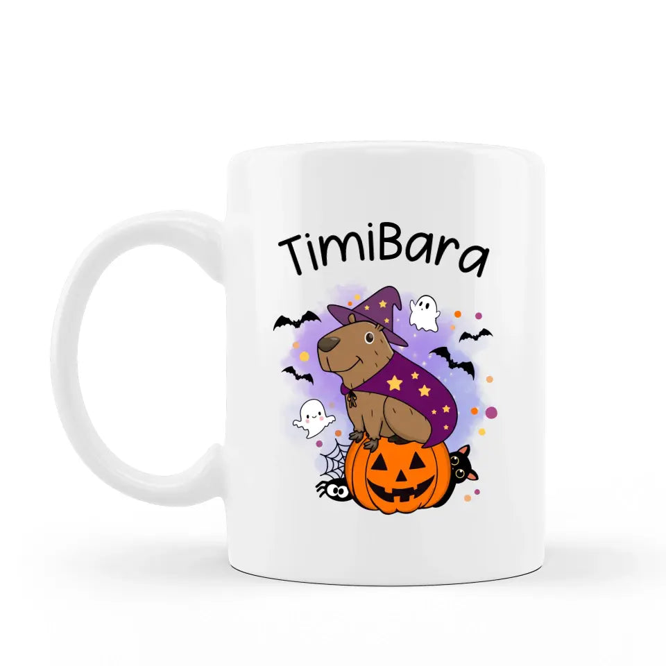 Őszi capybarás bögre névvel