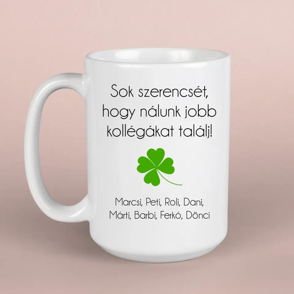 Vicces búcsúajándék kollégának egyedi bögre