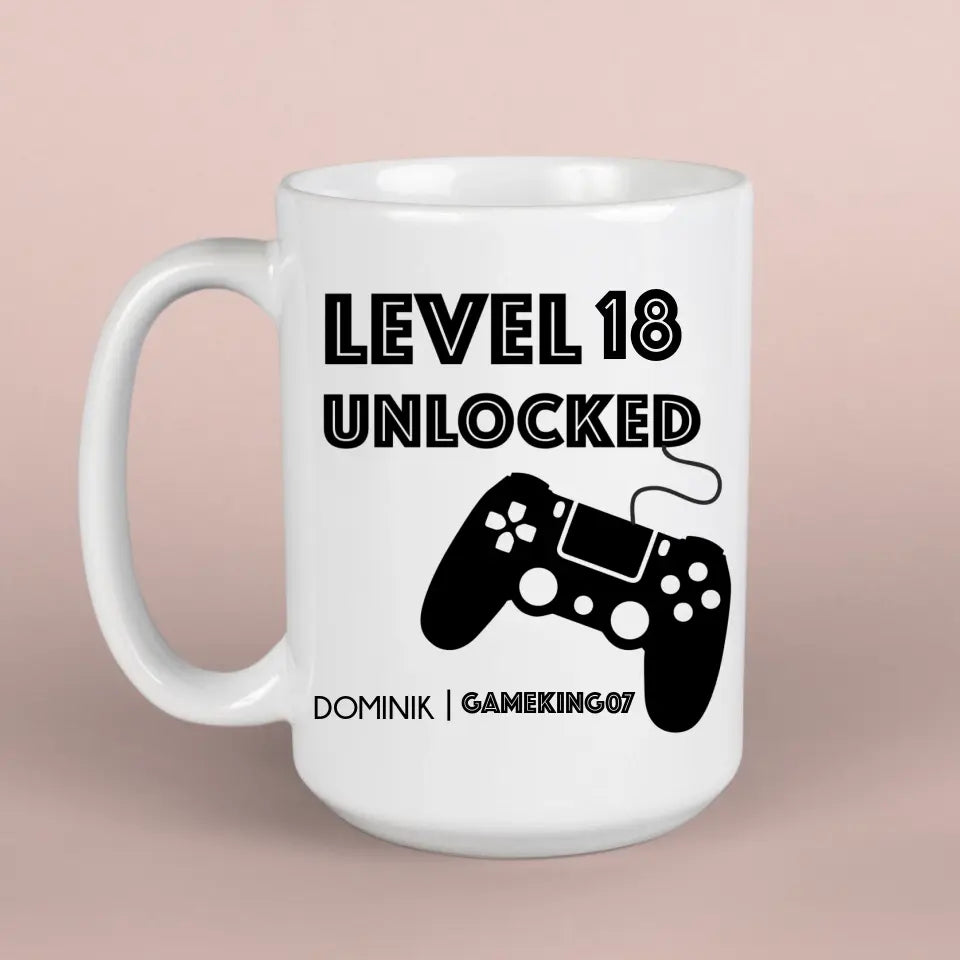 Gamer ajándék - vagány kerámia bögre névvel