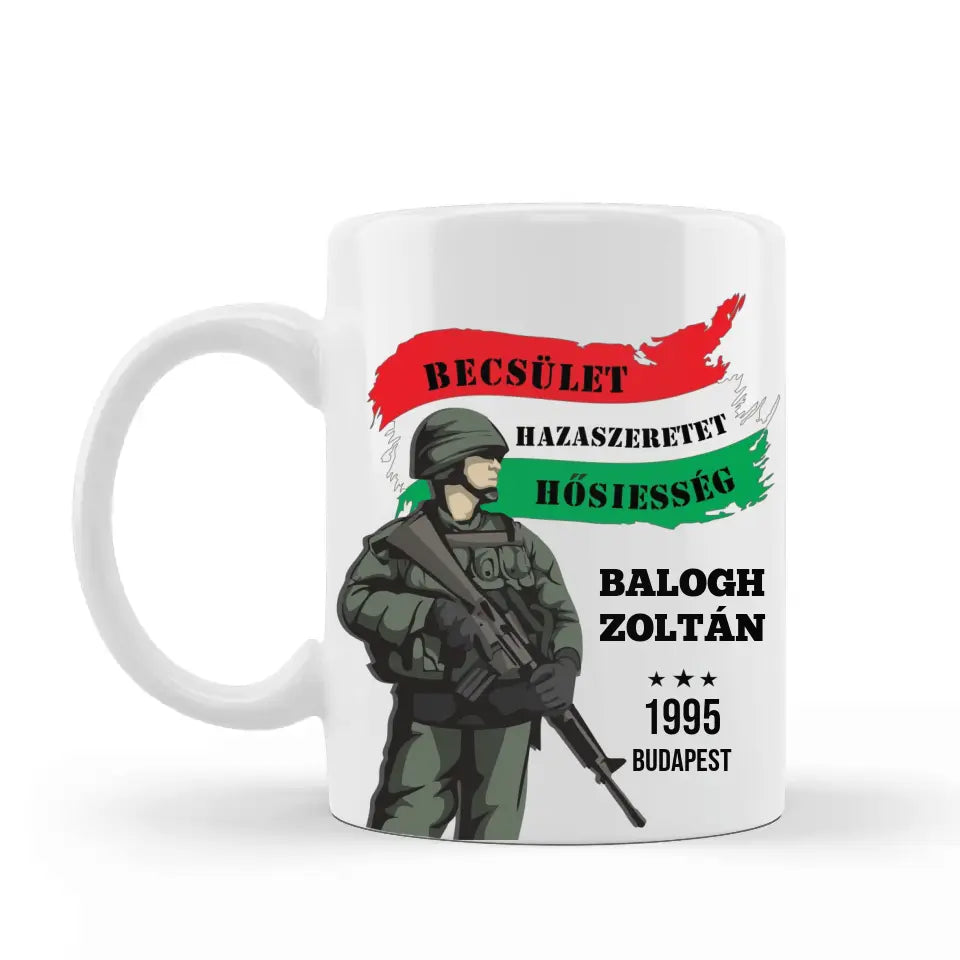 Ajándék katonának - zászlós bögre, katona ajándék