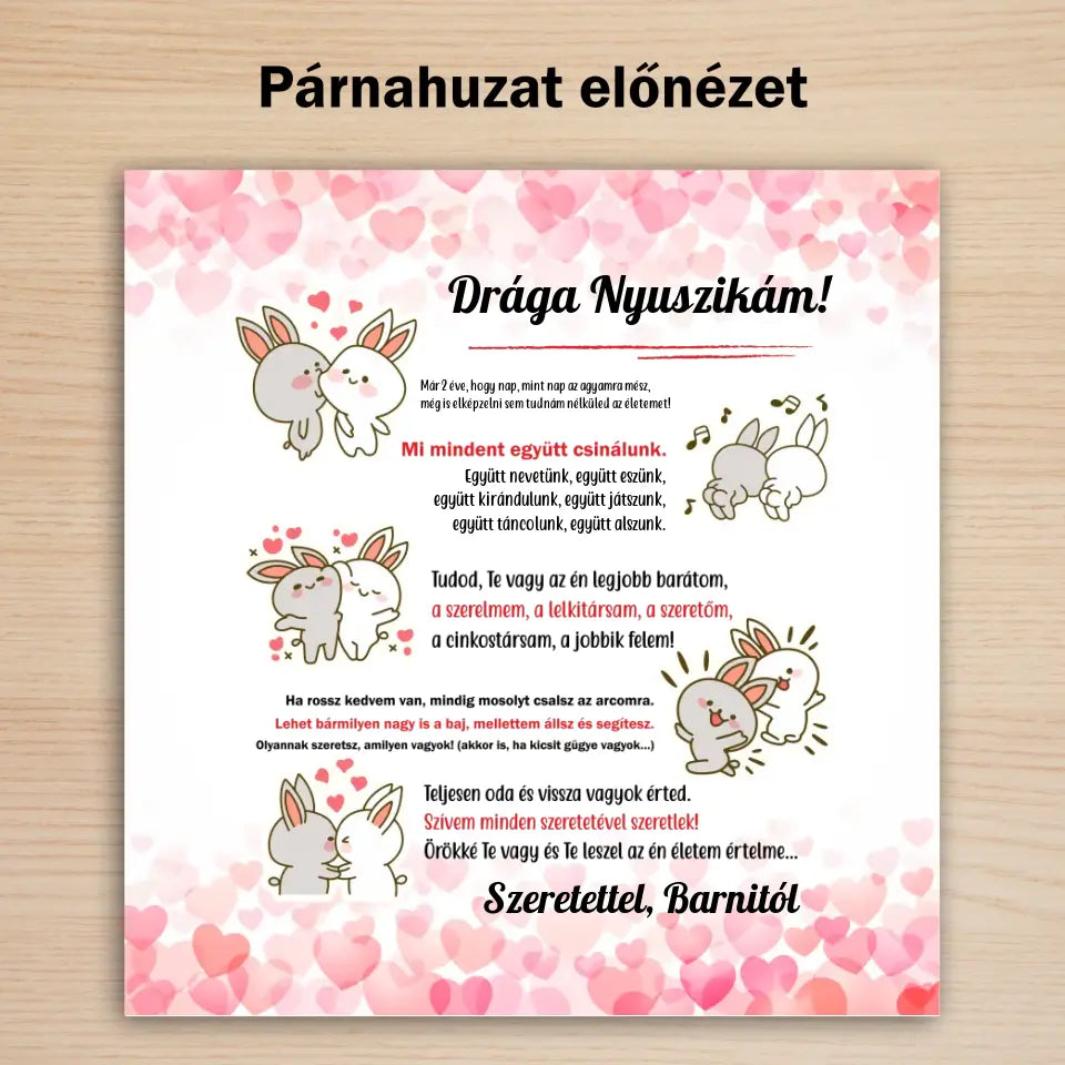 nyuszis párna szerelmeseknek