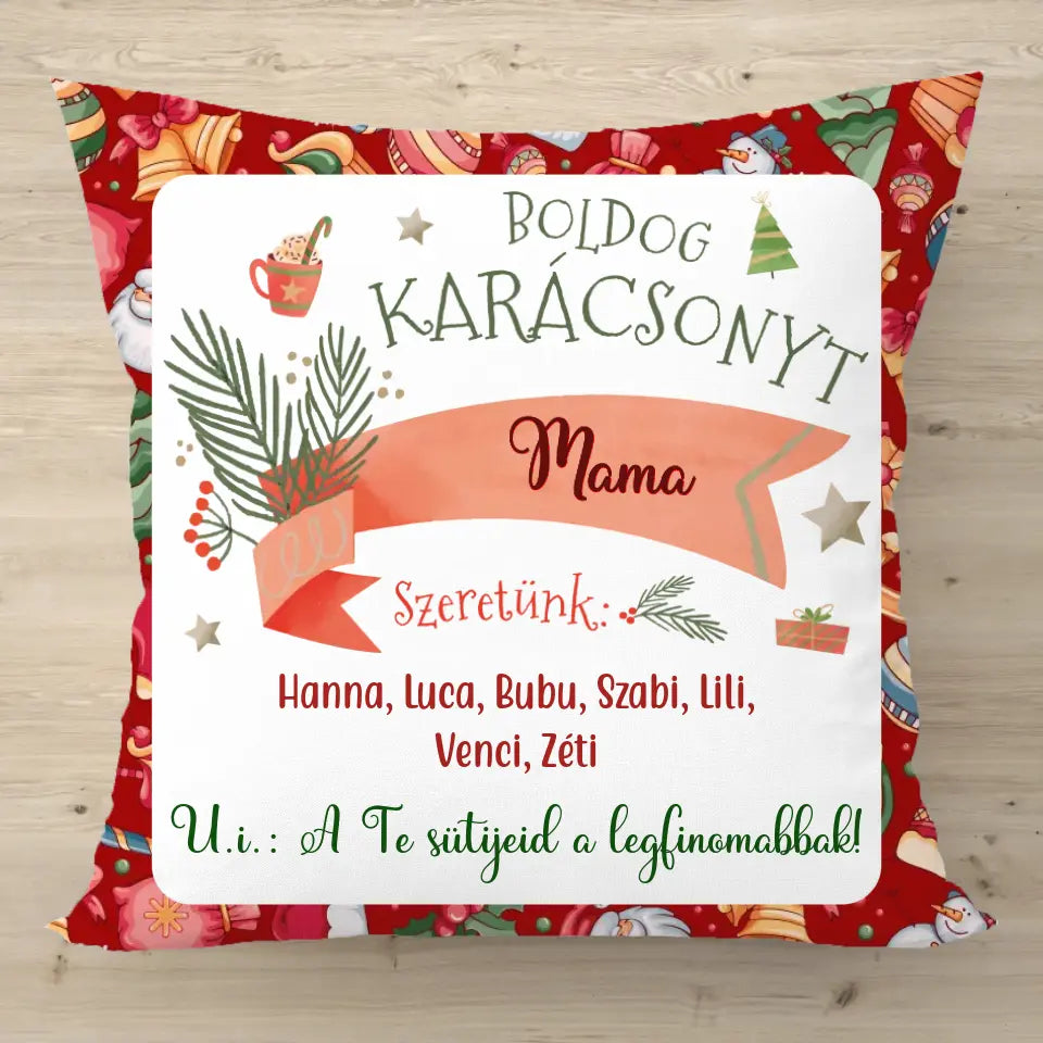 Karácsonyi párna nagymamáknak 