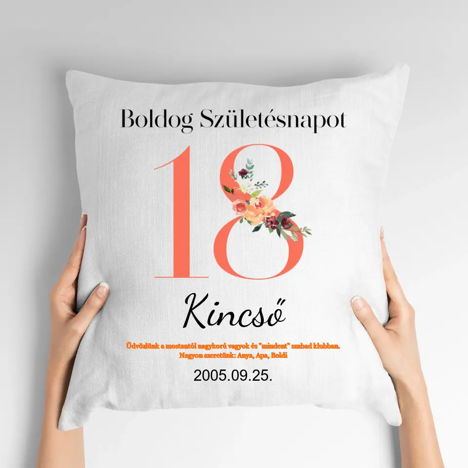 Szülinapi párna – 18. szülinapra