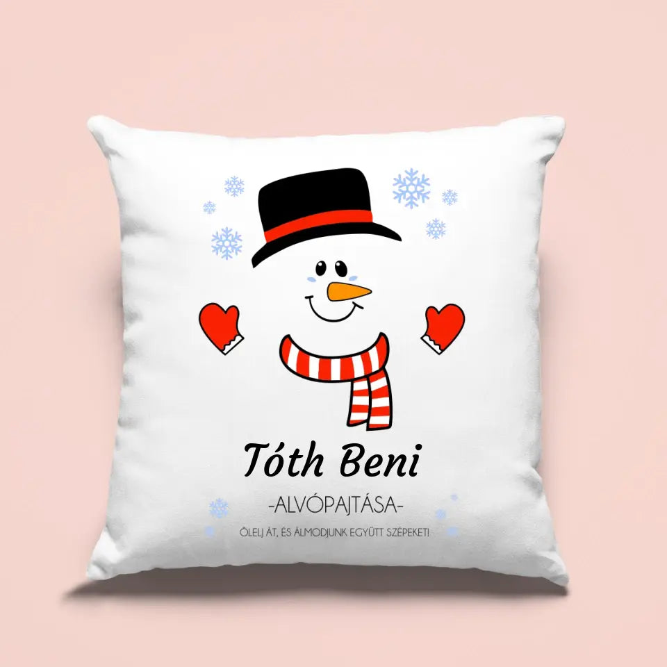 Karácsonyi, ölelős párna - gyerekeknek hóemberes