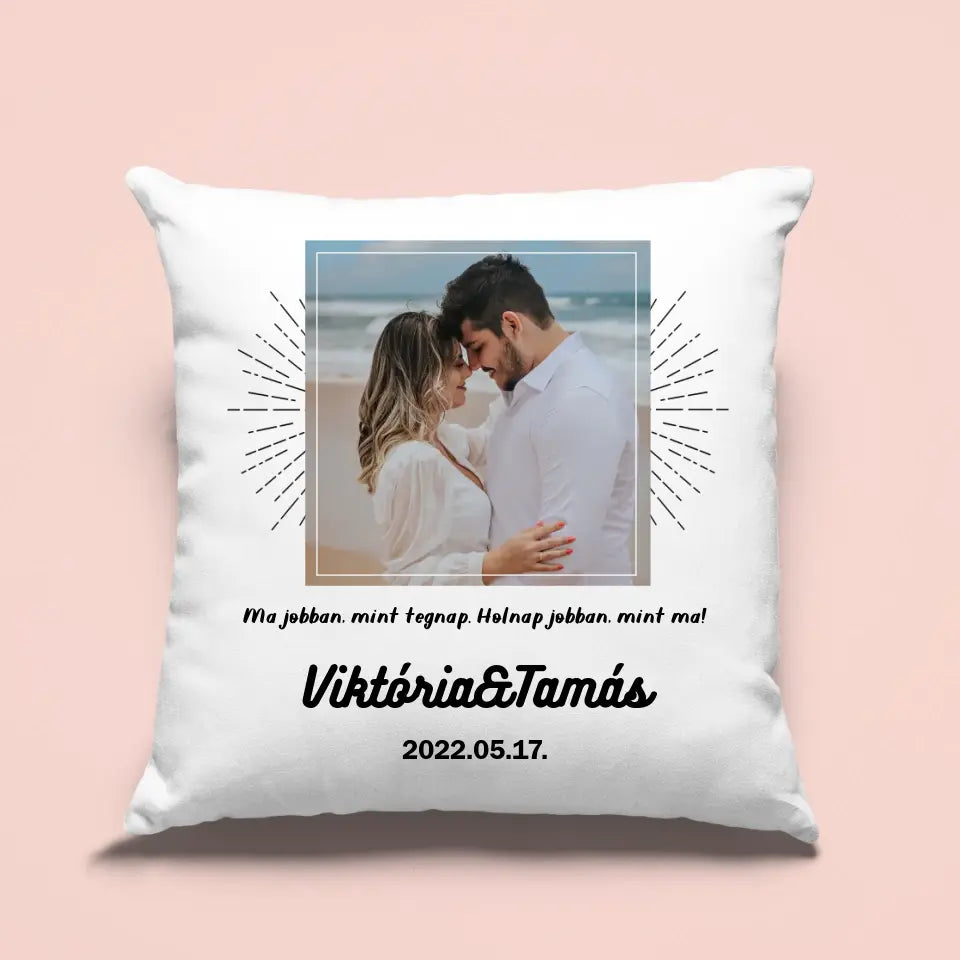 Fényképes pároknak szóló párna