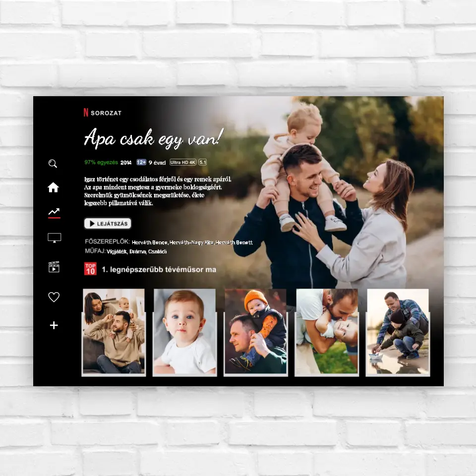 Sorozatos ajándék kép apának, egyedi ajándék