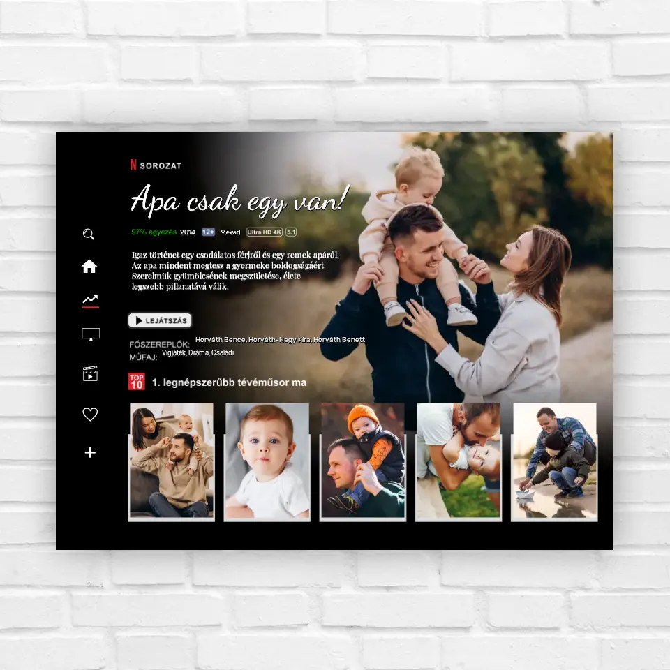 Sorozatos ajándék kép apának, kedves meglepetés