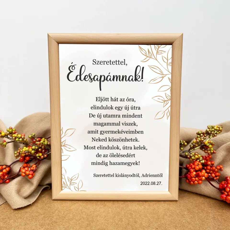Örömapa szülőköszöntő ajándék – falikép apukáknak