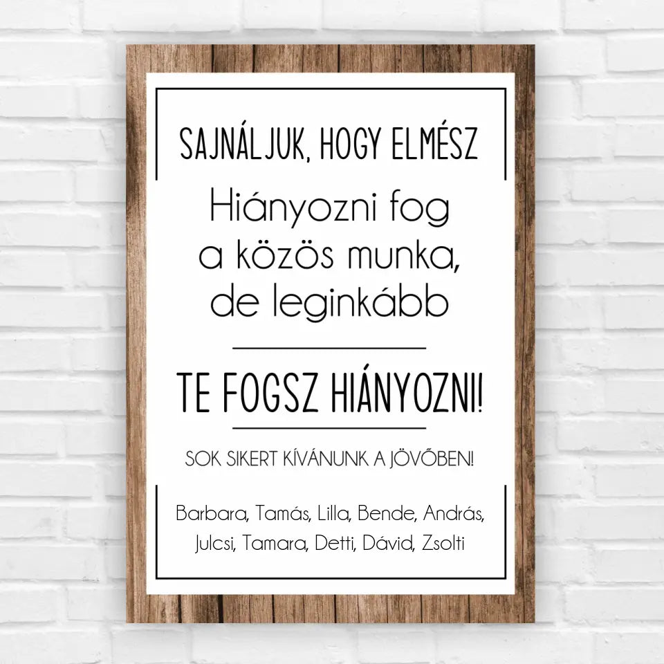 kolléga búcsúztató ajándék kép, egyedi búcsúajándék