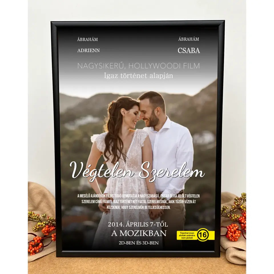 Filmes ajándék kép pároknak, szerelmes ajándék