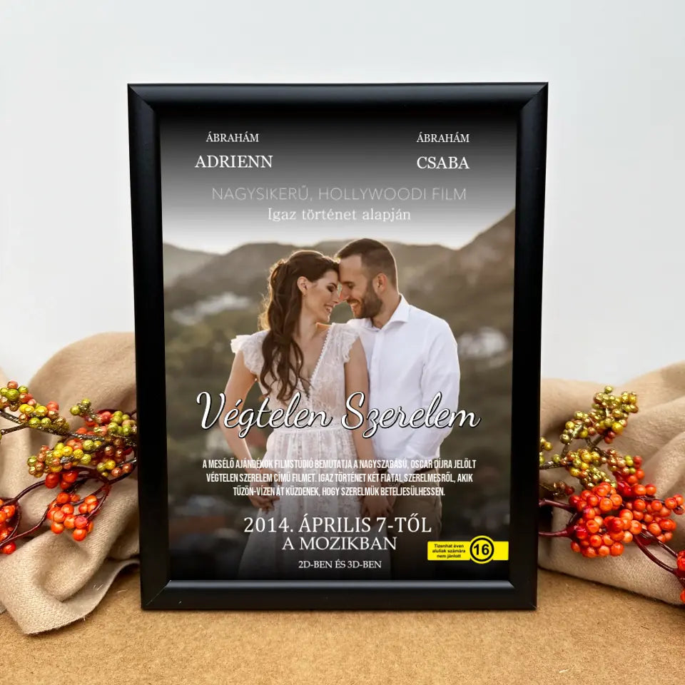 Filmes ajándék kép pároknak, romantikus ajándék