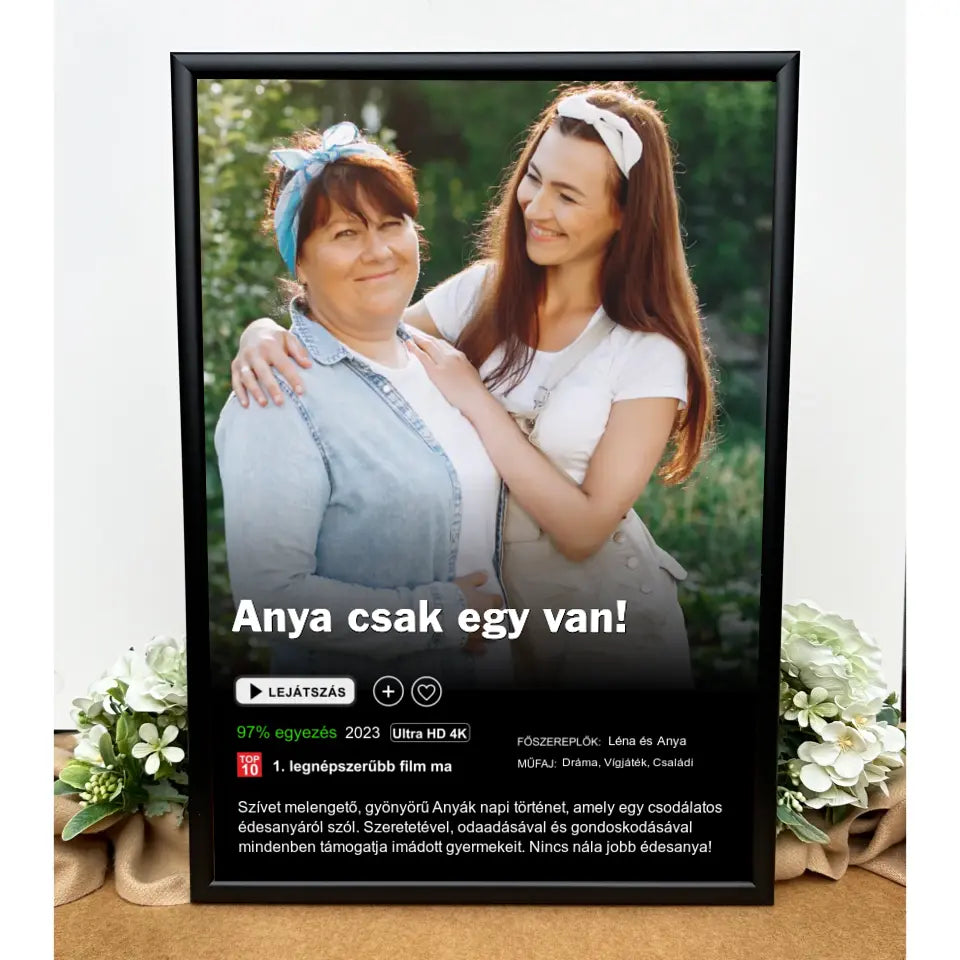 Filmes ajándék kép anyának, fényképes ajándék
